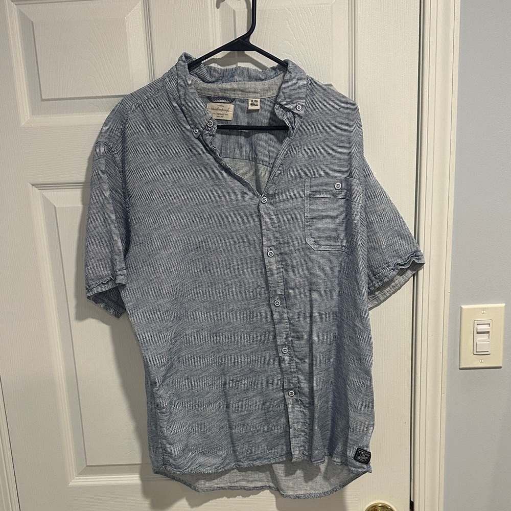 Vintage Sky Blue Men's Button Down Shirt